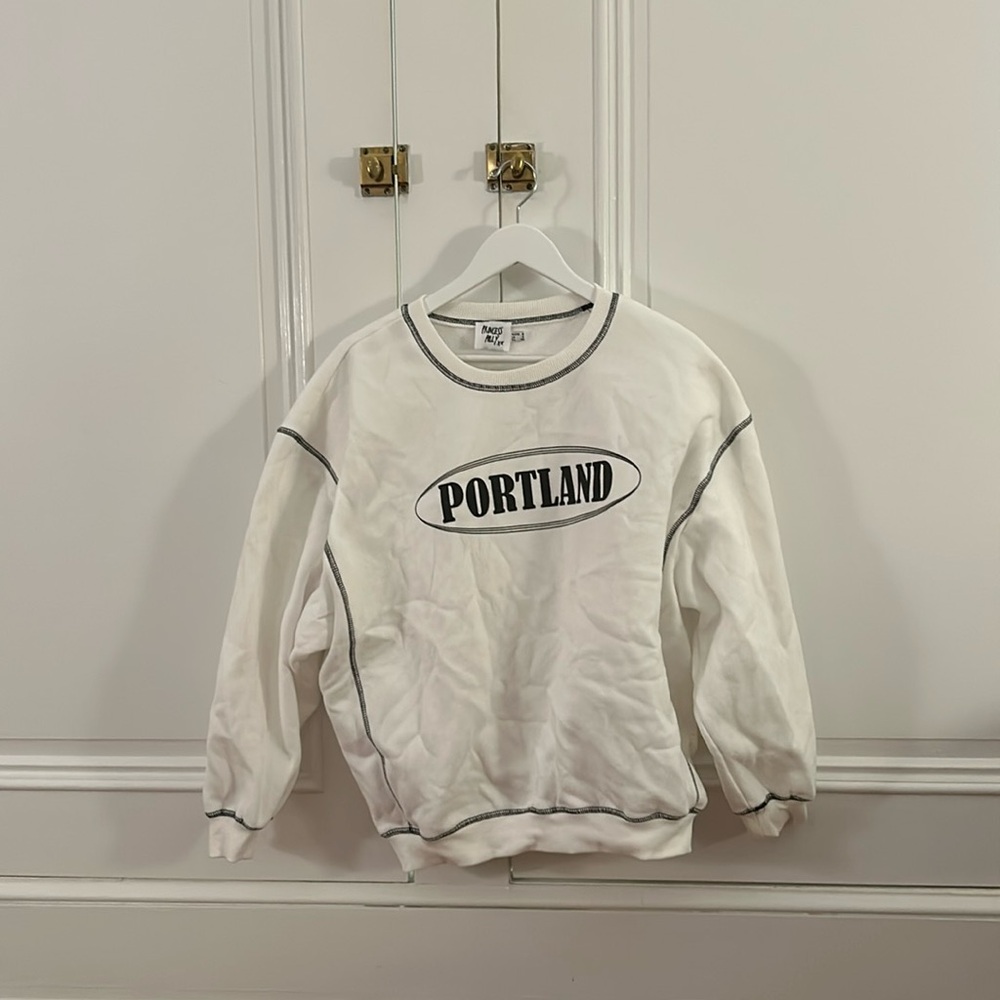 Princess Polly White Portland Sweatshirt
